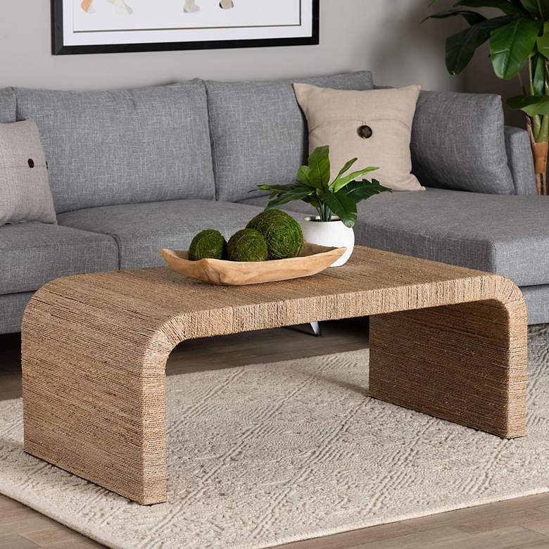 Image 1 bali & pari Eviana Japandi Natural Seagrass Waterfall Coffee Table