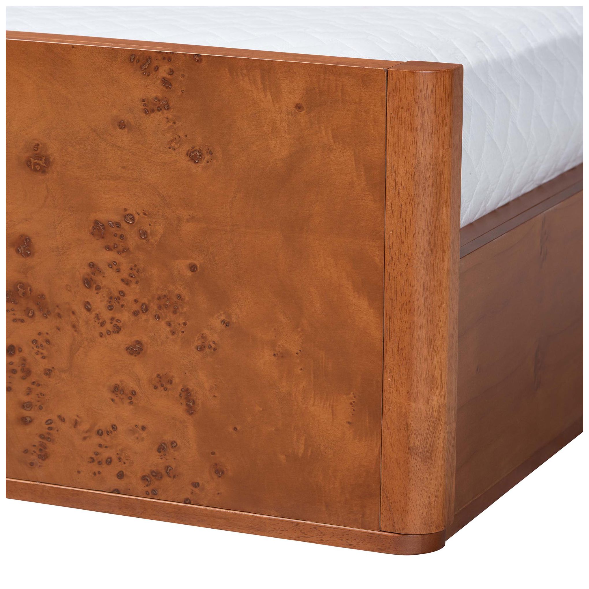 Image 7 bali & pari Fuentes Burl Wood Bed Frame Low-Profile Platform Bed, Queen more views