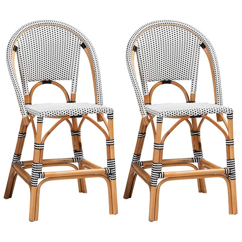 Image 1 bali & pari Genica Two Tone and Natural Rattan 2 Piece Counter Stool Se
