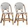 bali & pari Genica Two Tone and Natural Rattan 2 Piece Counter Stool Se