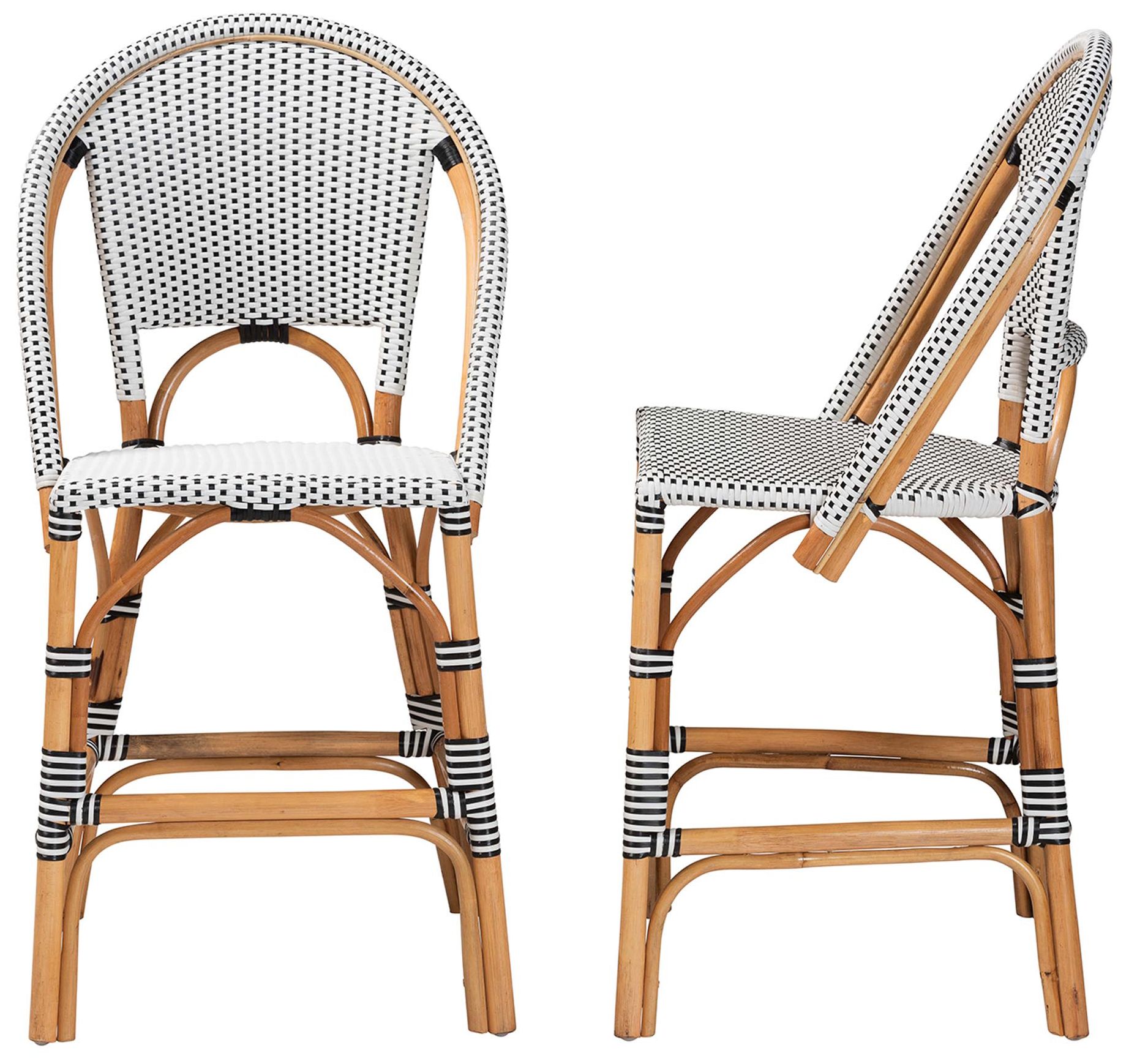 Image 4 bali & pari Genica Two Tone and Natural Rattan 2 Piece Counter Stool Se more views