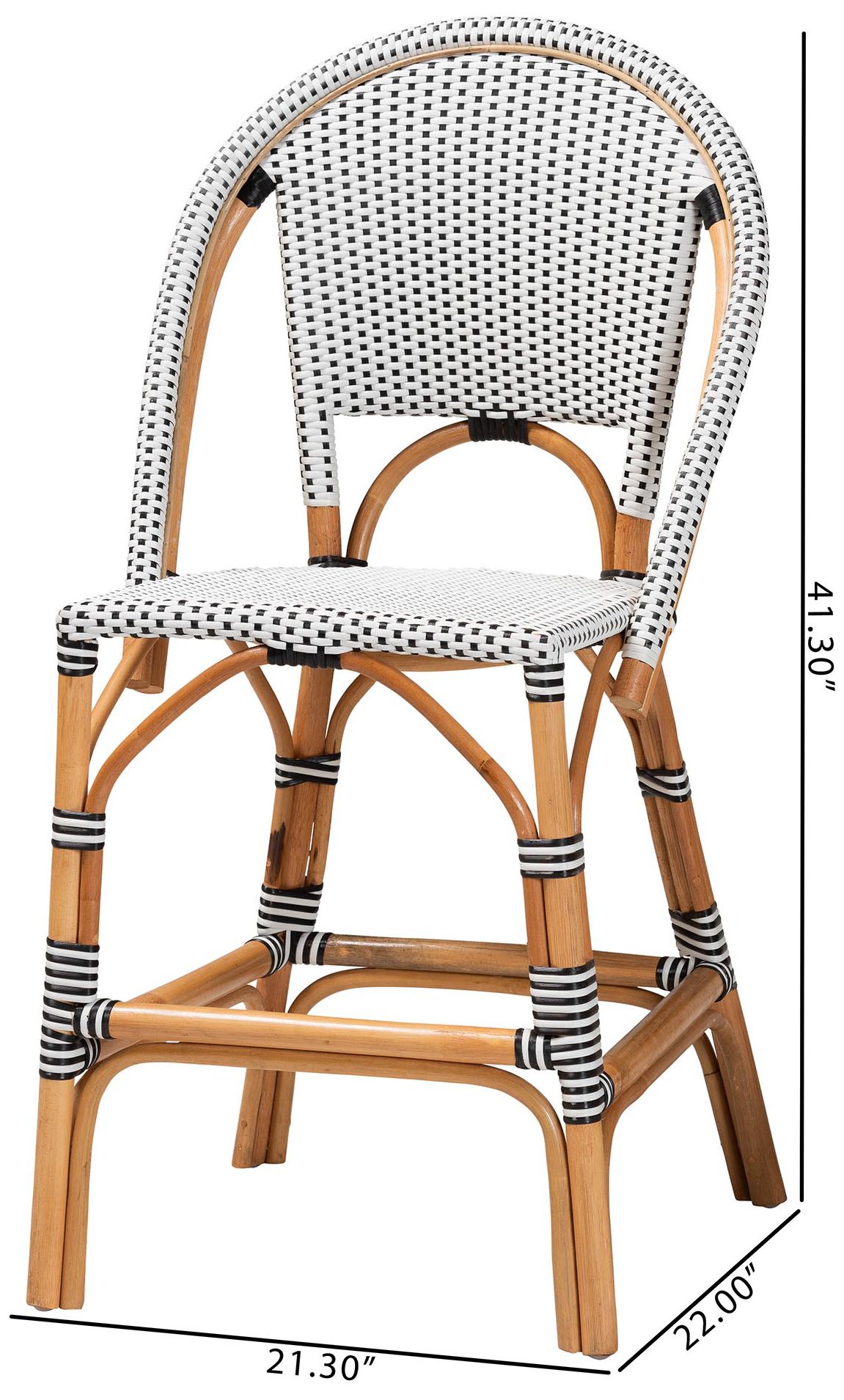 bali & pari Genica Two Tone and Natural Rattan 2 Piece Counter Stool Se