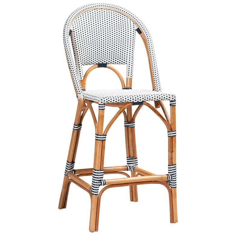 Image 1 bali & pari Genica Two Tone Weaving and Natural Rattan Bar Stool