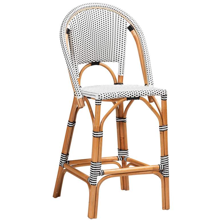 Image 1 bali & pari Genica Two Tone Weaving and Natural Rattan Bar Stool