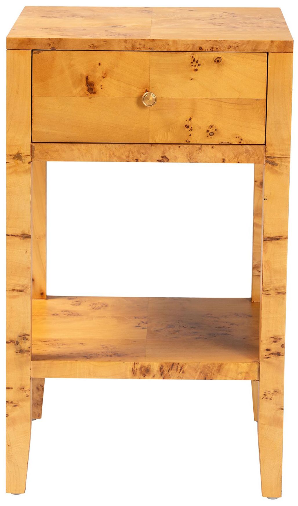 Image 4 bali & pari Ghina  Natural Light Mappa Burl Wood 1-Drawer Nightstand more views