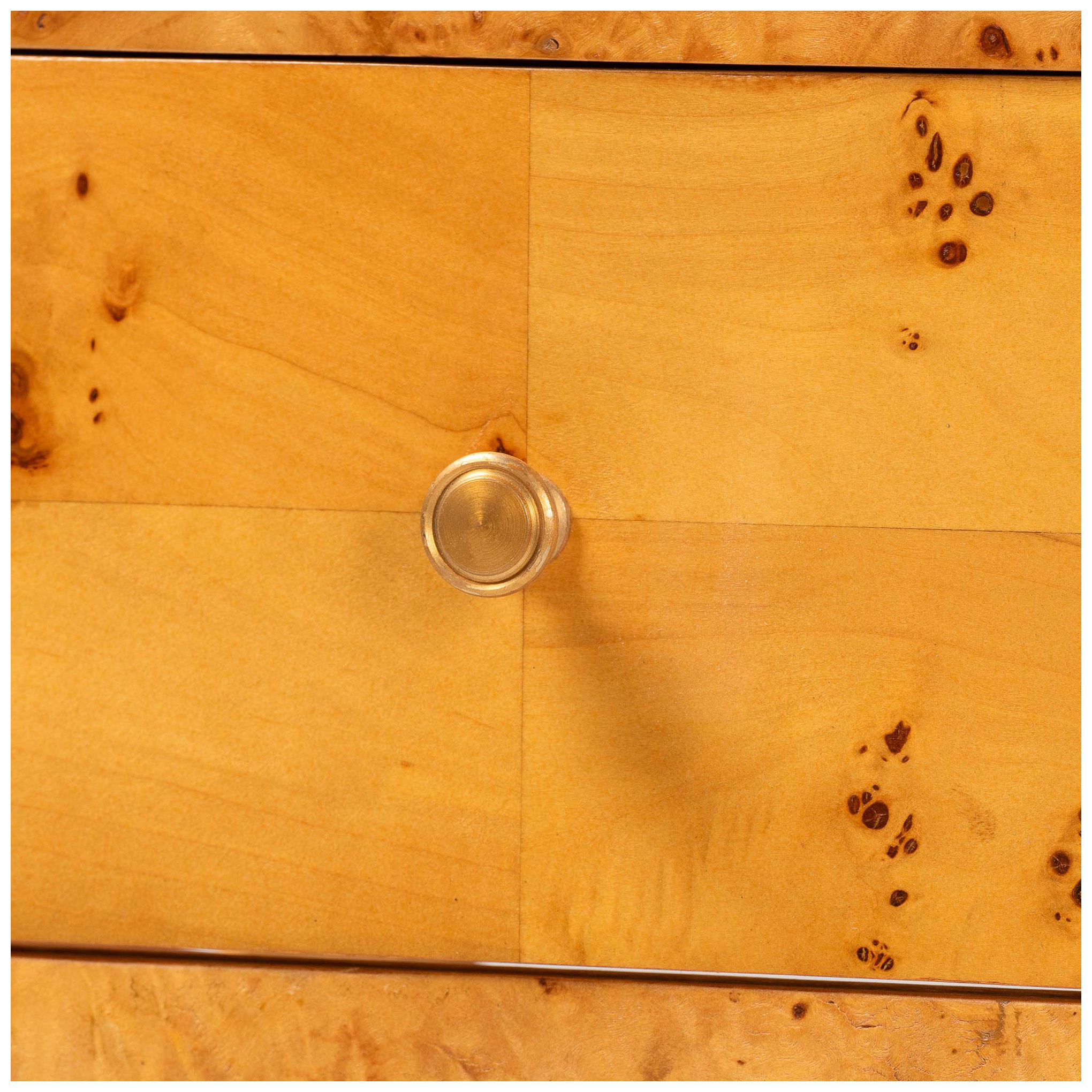 Image 6 bali & pari Ghina  Natural Light Mappa Burl Wood 1-Drawer Nightstand more views