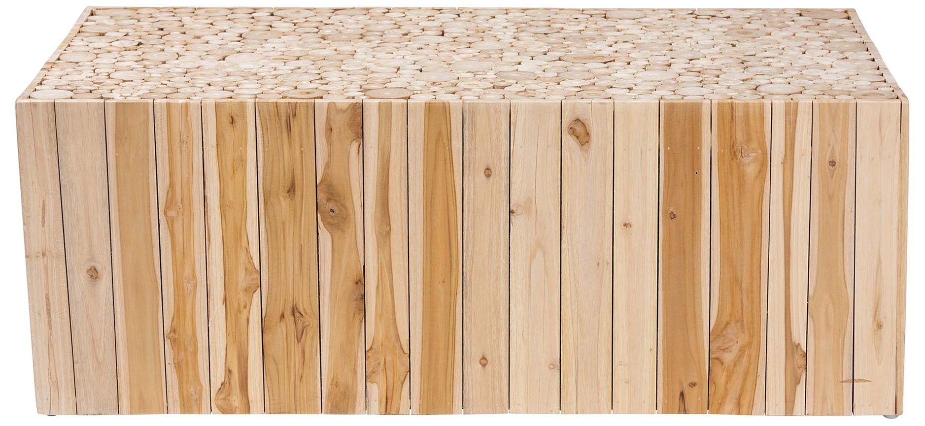 Image 3 bali & pari Grayson Teak Wood Coffee Table with Unique Repurposed Wood  more views