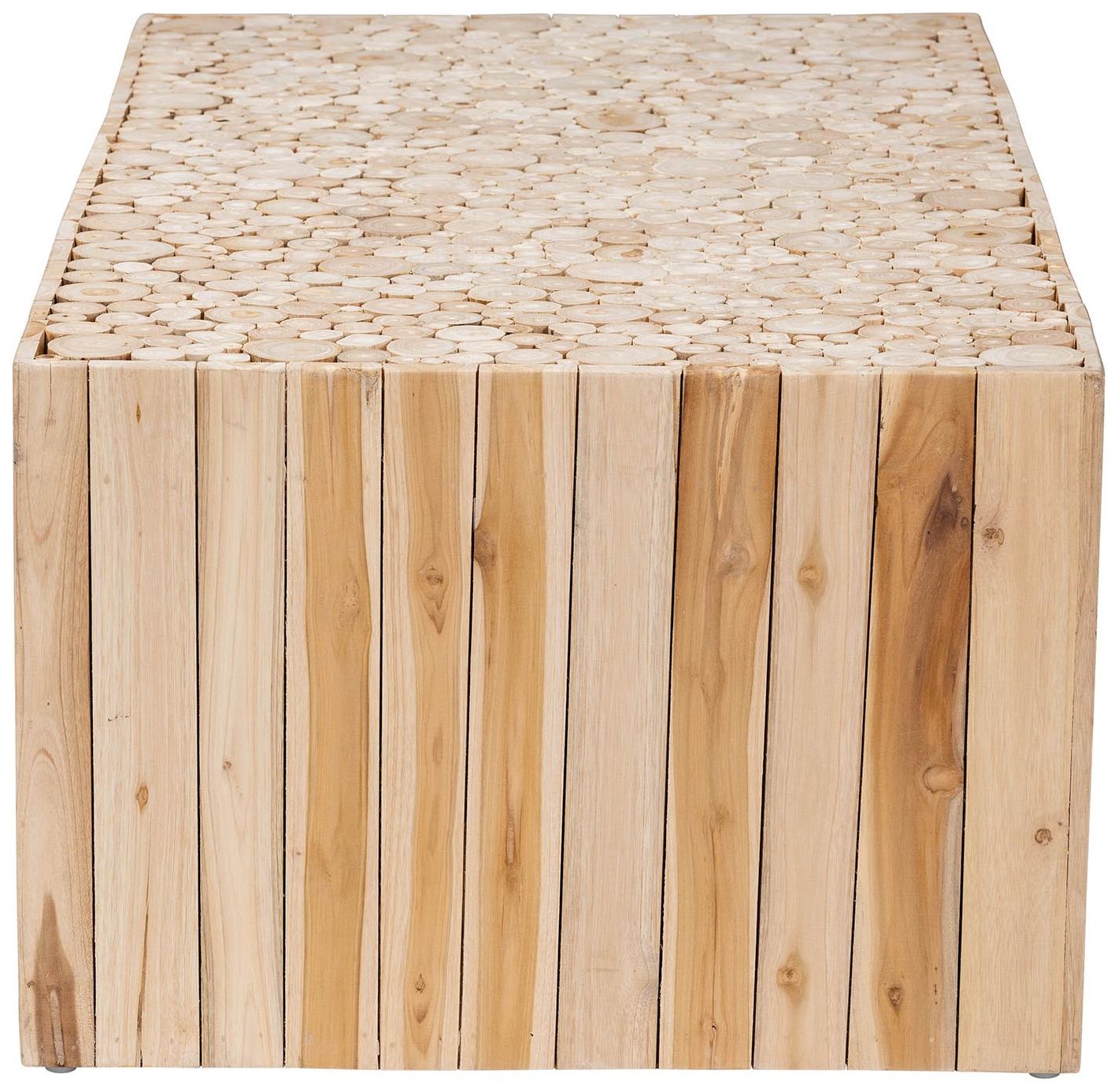 Image 4 bali & pari Grayson Teak Wood Coffee Table with Unique Repurposed Wood  more views