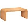 bali & pari Guevara Bohemian Light Honey Fluted Rattan Coffee Table