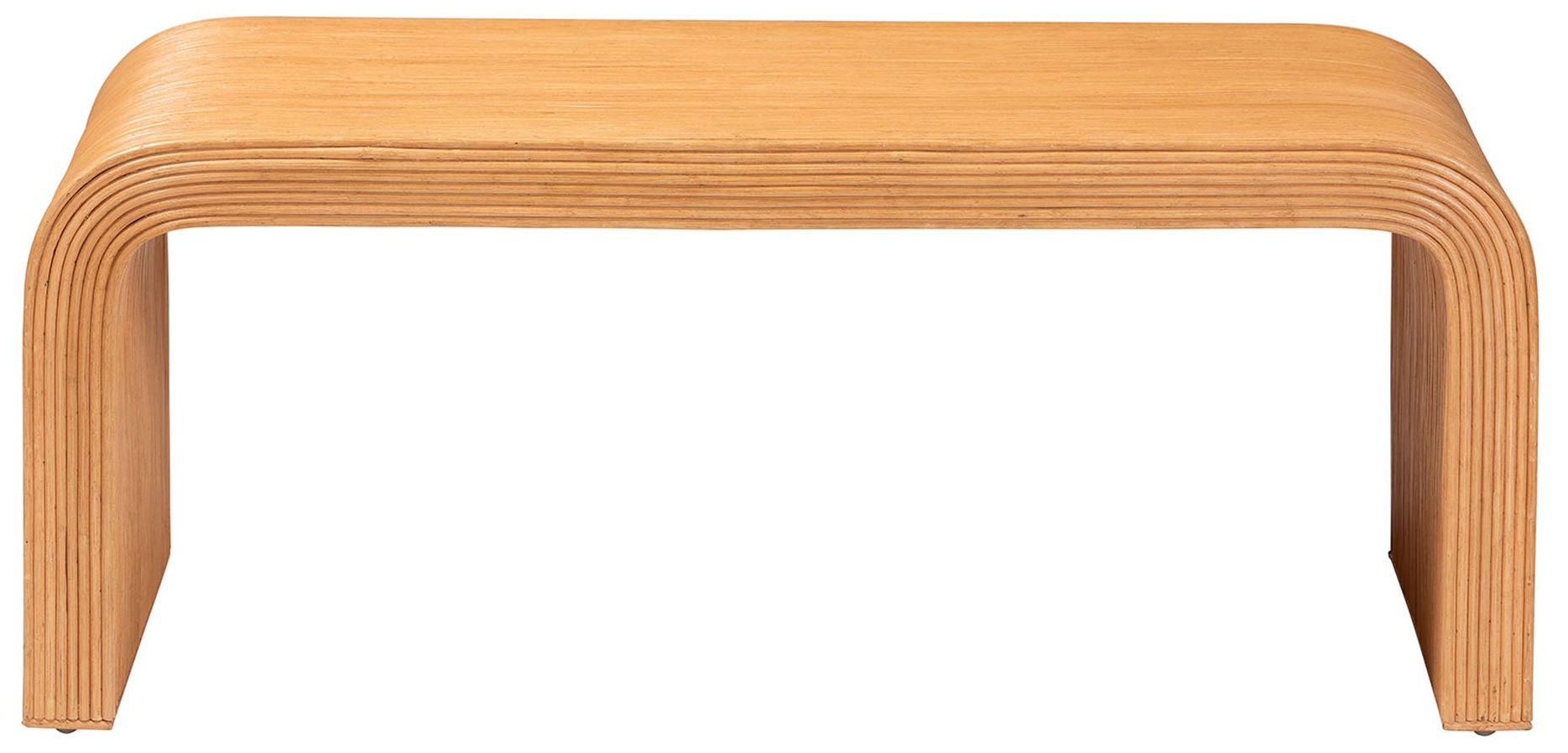 Image 3 bali & pari Guevara Bohemian Light Honey Fluted Rattan Coffee Table more views