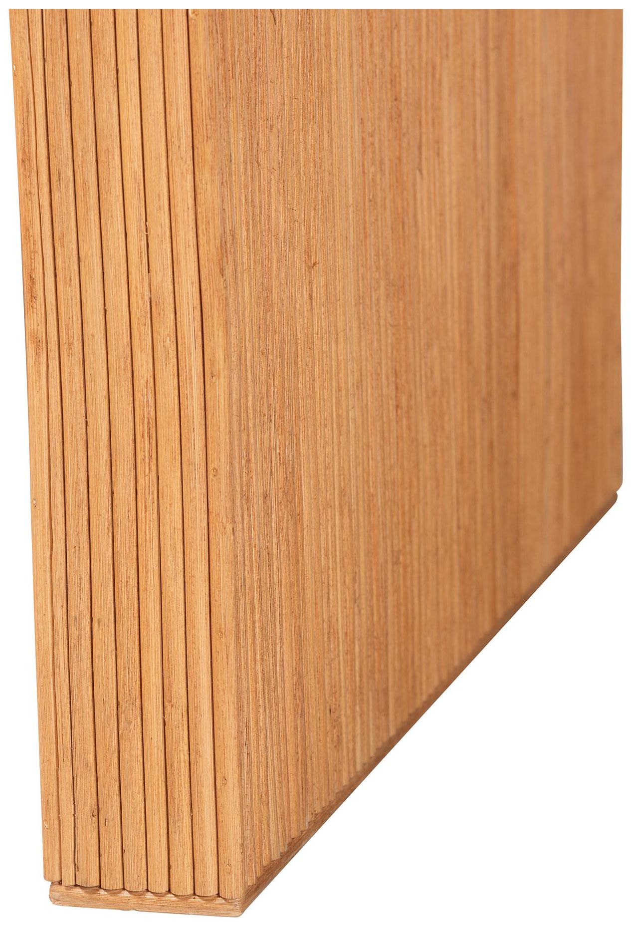 bali & pari Guevara Bohemian Light Honey Fluted Rattan Console Table