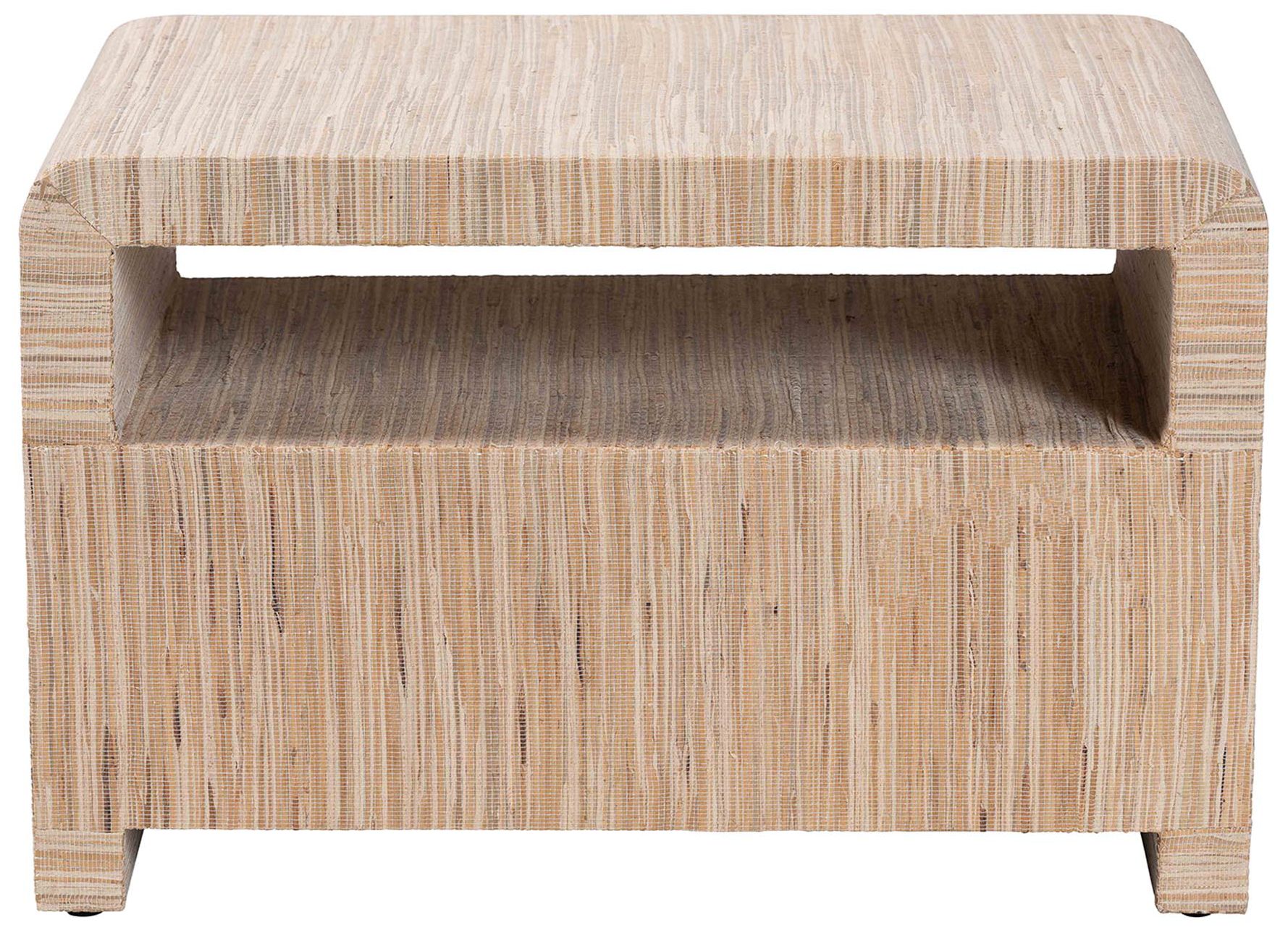 Image 6 bali & pari Hannah Bohemian Woven Grasscloth 1-Drawer Nightstand more views