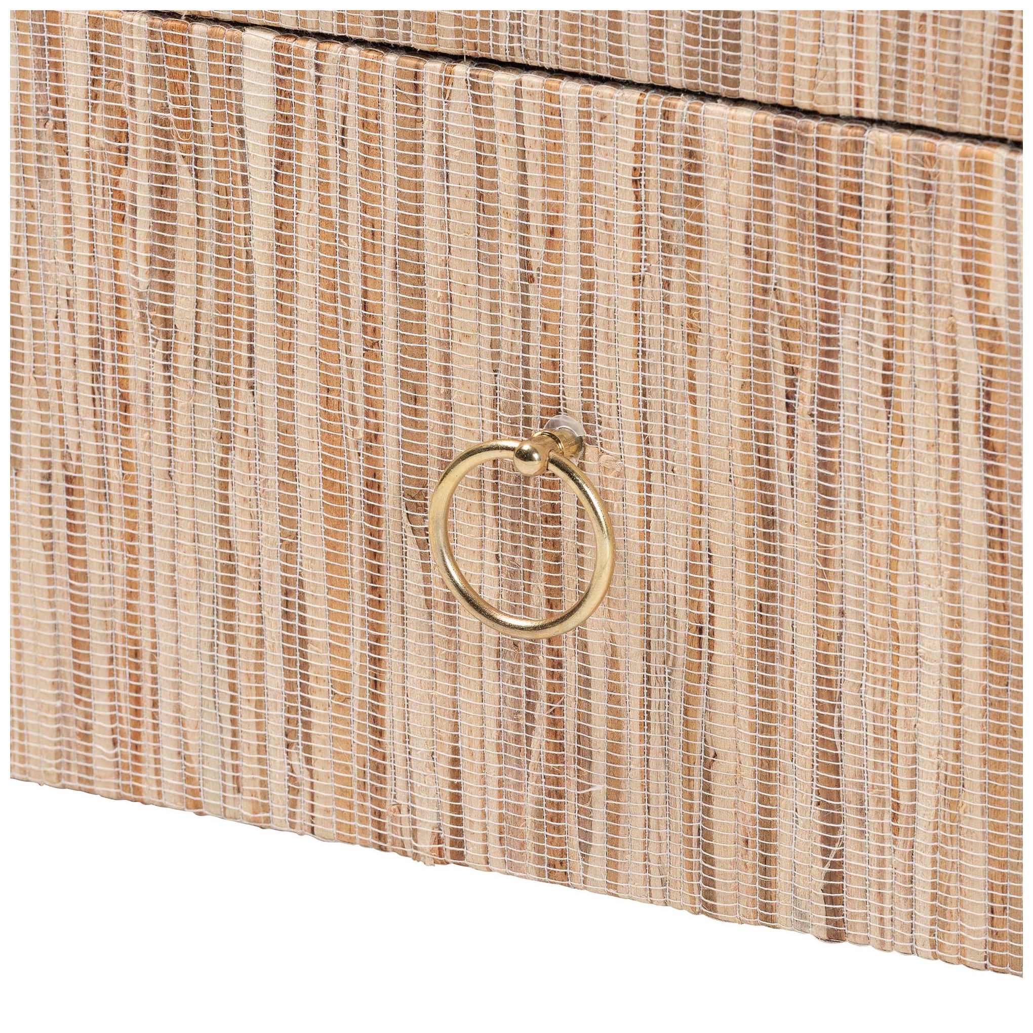 Image 7 bali & pari Hannah Bohemian Woven Grasscloth 1-Drawer Nightstand more views