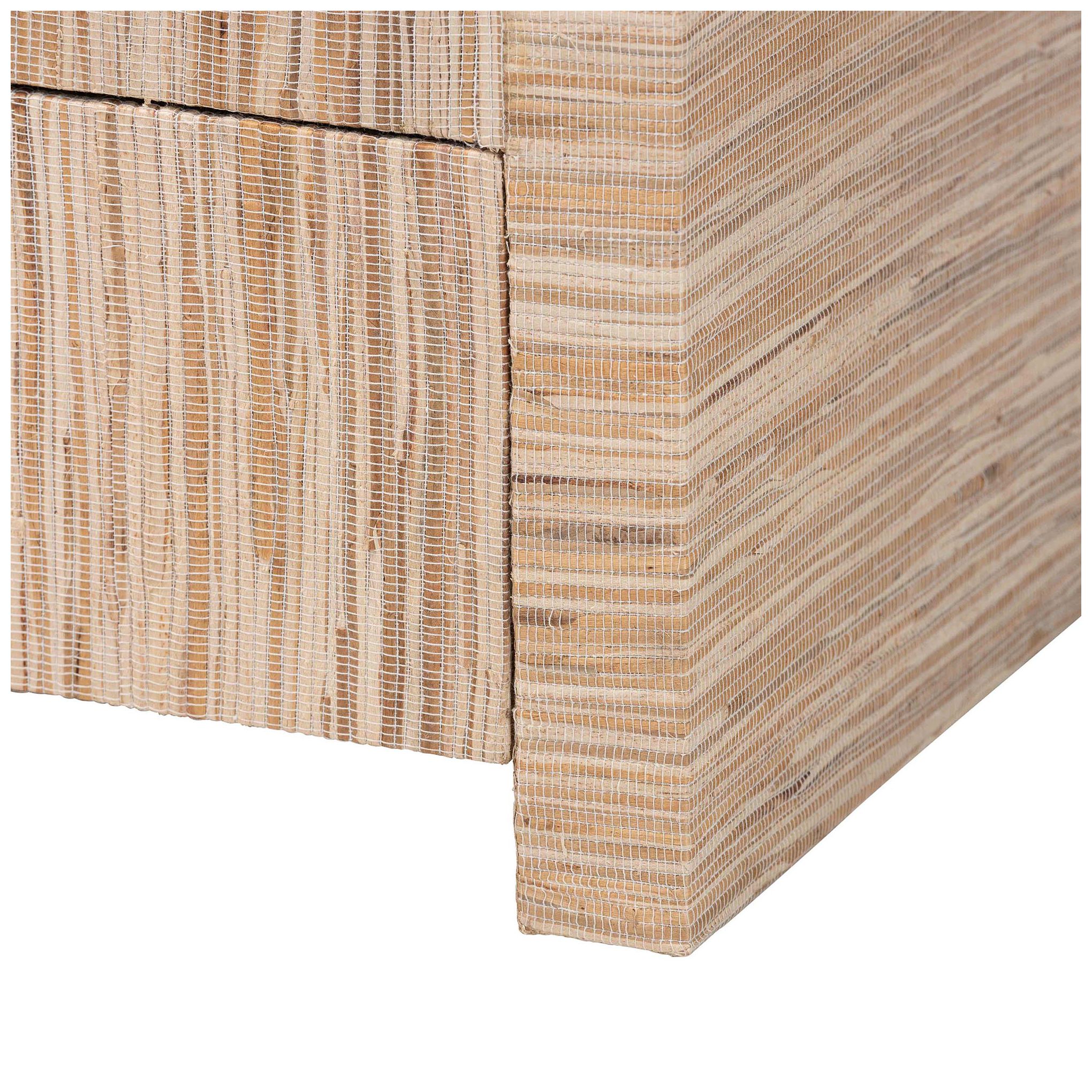 bali & pari Hannah Bohemian Woven Grasscloth 1-Drawer Nightstand