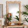Thumbnail3 of bali & pari Hasana Bohemian Natural Scallop Rattan Accent Wall Mirror more views