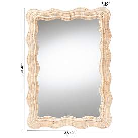 Image5 of bali & pari Hasana Bohemian Natural Scallop Rattan Accent Wall Mirror more views