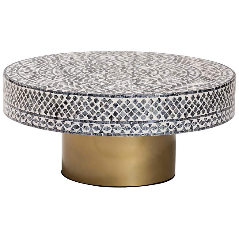 Image 1 bali & pari Idra Black and White Mother of Pearl Capiz Shell Coffee Tab