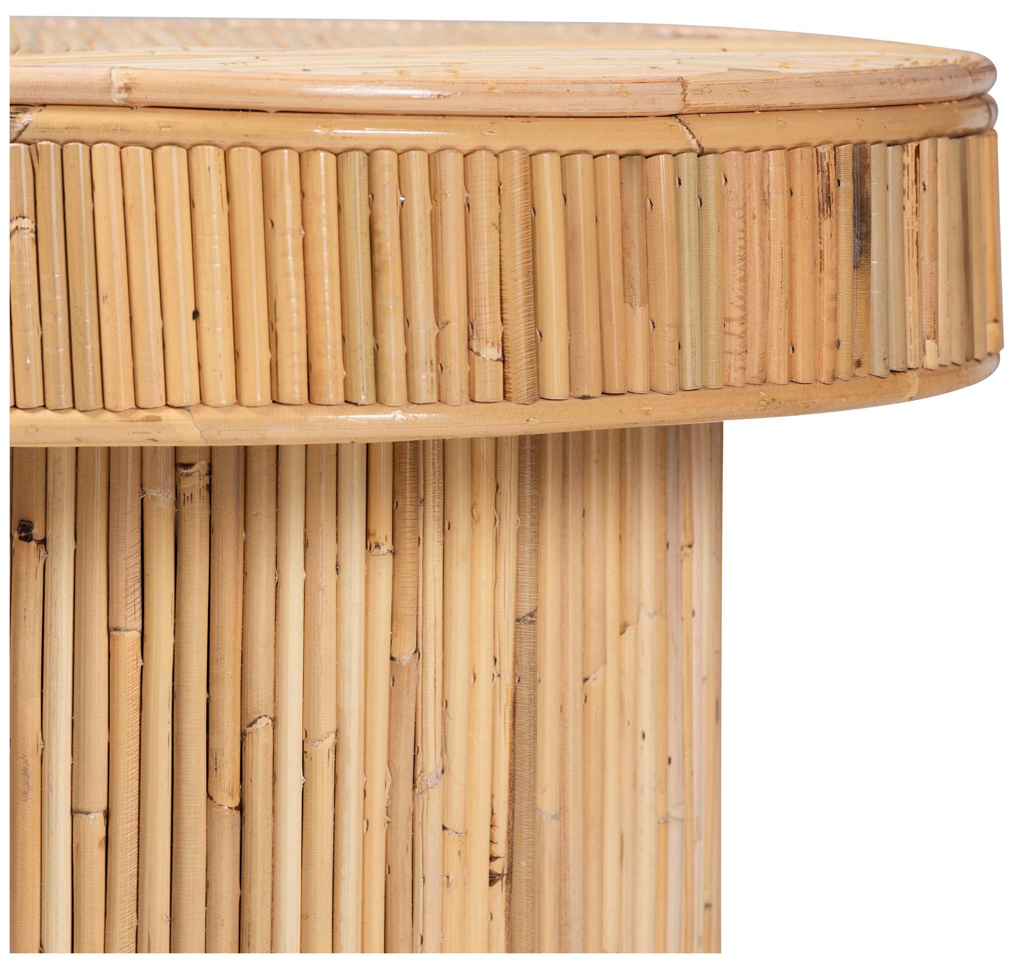 Image 5 bali & pari Iryna Modern Bohemian Natural Rattan Console Table more views