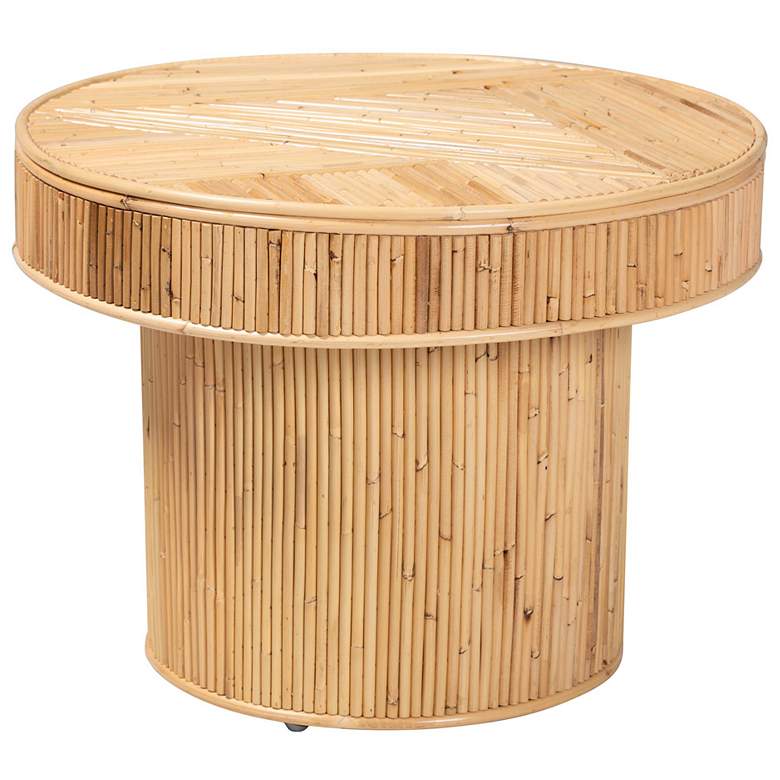 Image 1 bali & pari Iryna Modern Bohemian Natural Rattan End Table