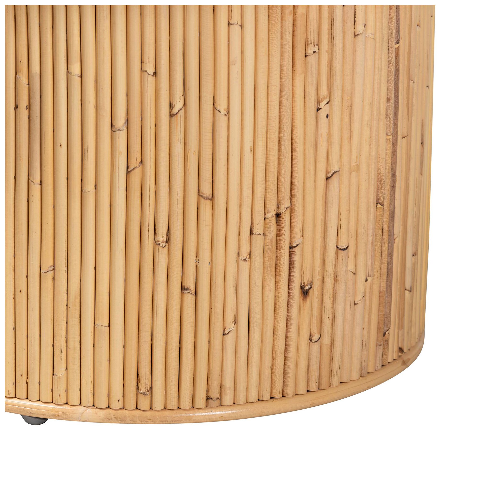 Image 4 bali & pari Iryna Modern Bohemian Natural Rattan End Table more views