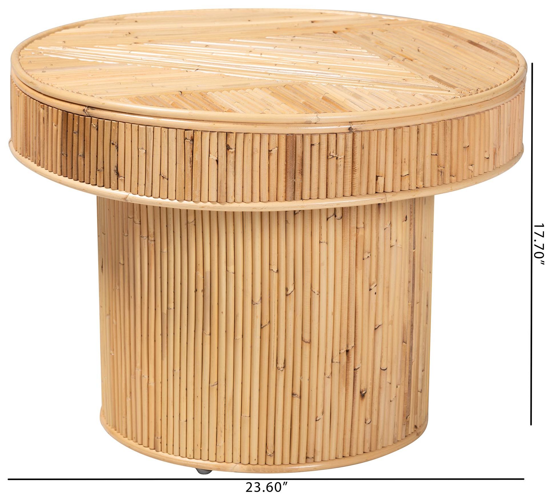 bali & pari Iryna Modern Bohemian Natural Rattan End Table