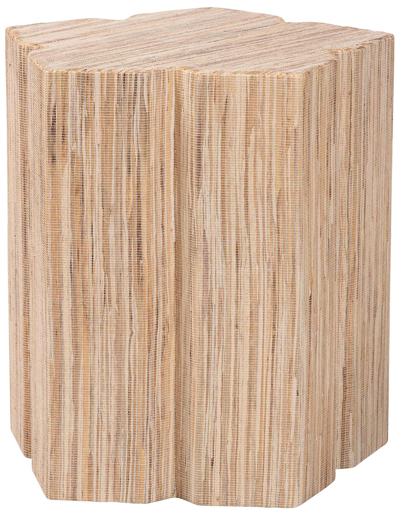 Image 3 bali & pari Janeth Bohemian Woven Grasscloth End Table more views