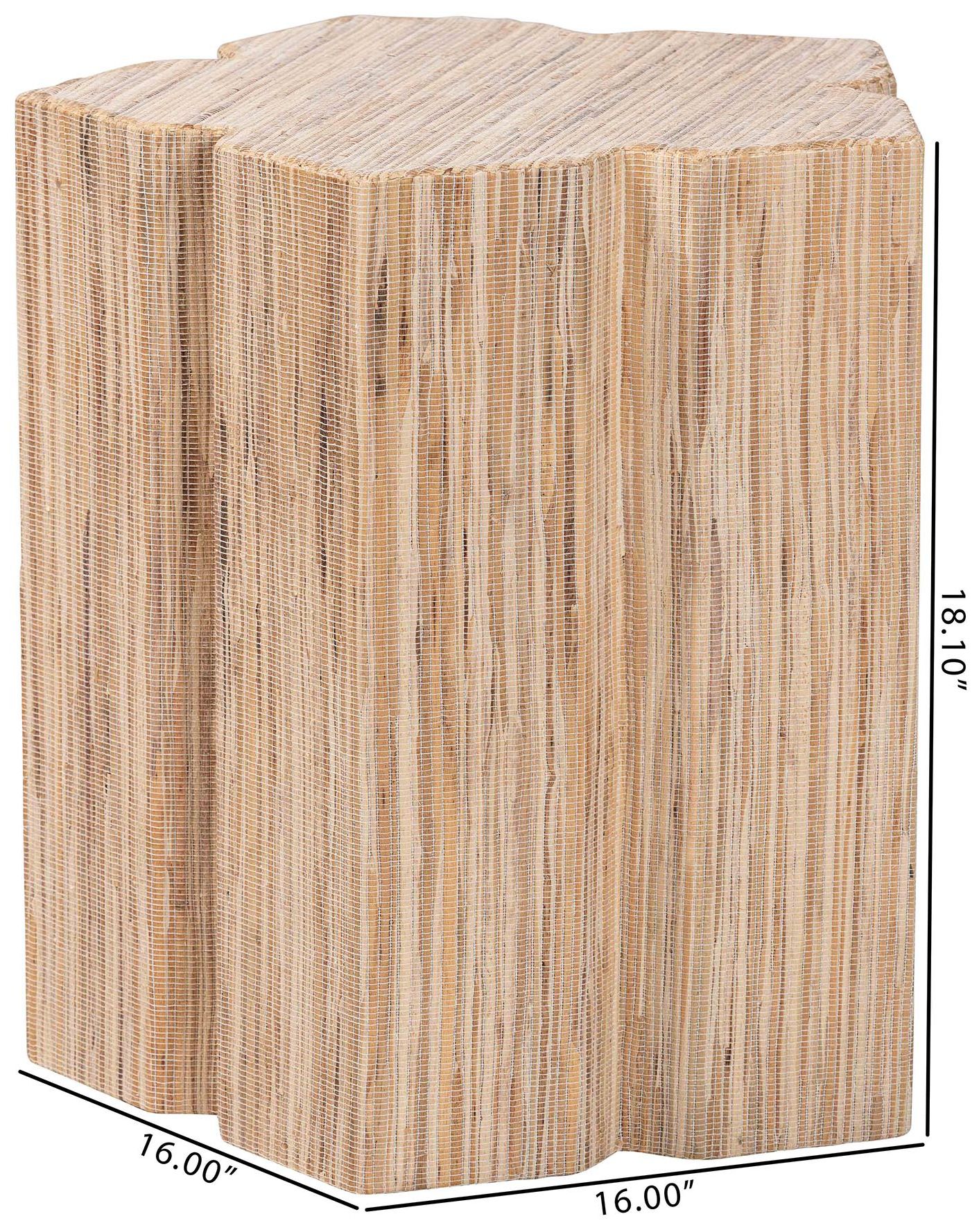 Image 7 bali & pari Janeth Bohemian Woven Grasscloth End Table more views