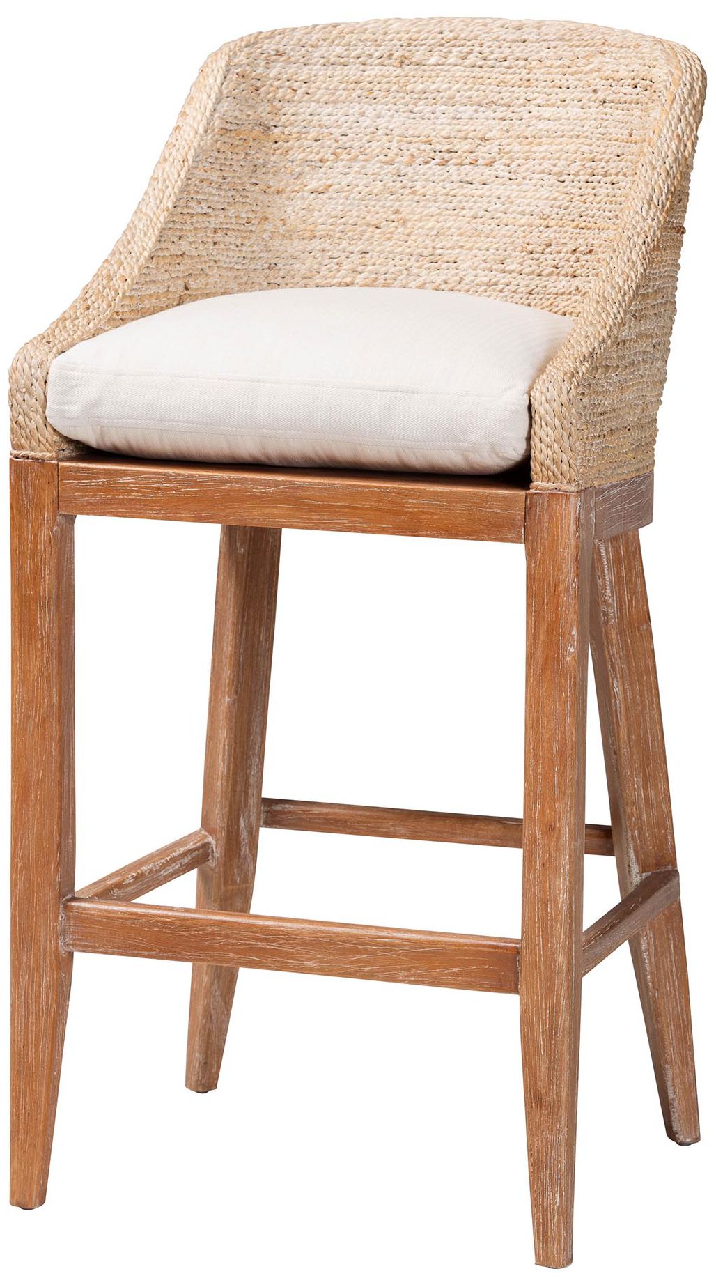 Thumbnail2 of bali & pari Jasper Seagrass Bar Stool with Mahogany Wood Frame