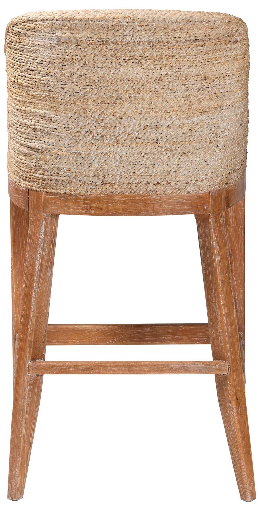 bali &amp; pari Jasper Seagrass Bar Stool with Mahogany Wood Frame