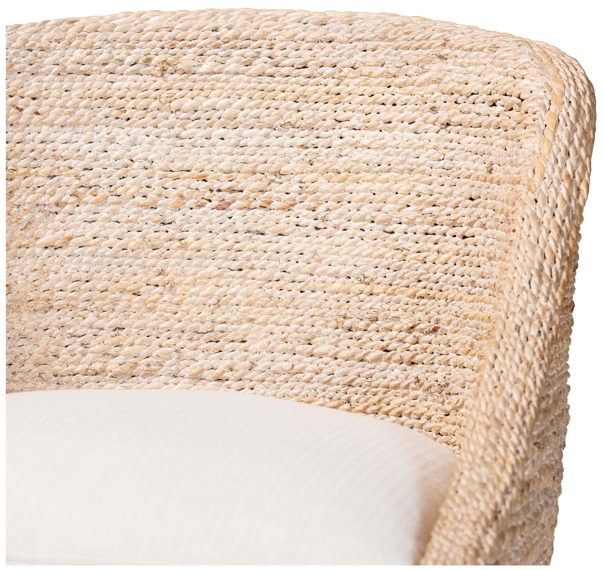 bali &amp; pari Jasper Seagrass Bar Stool with Mahogany Wood Frame