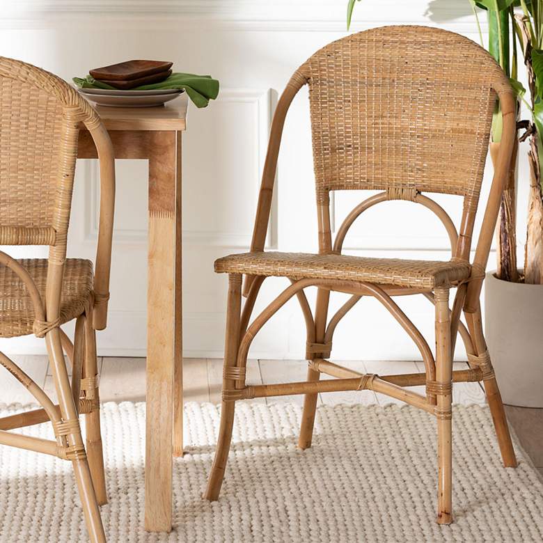 Image 1 bali & pari Jaylyn Bohemian Natural Rattan Dining Chair