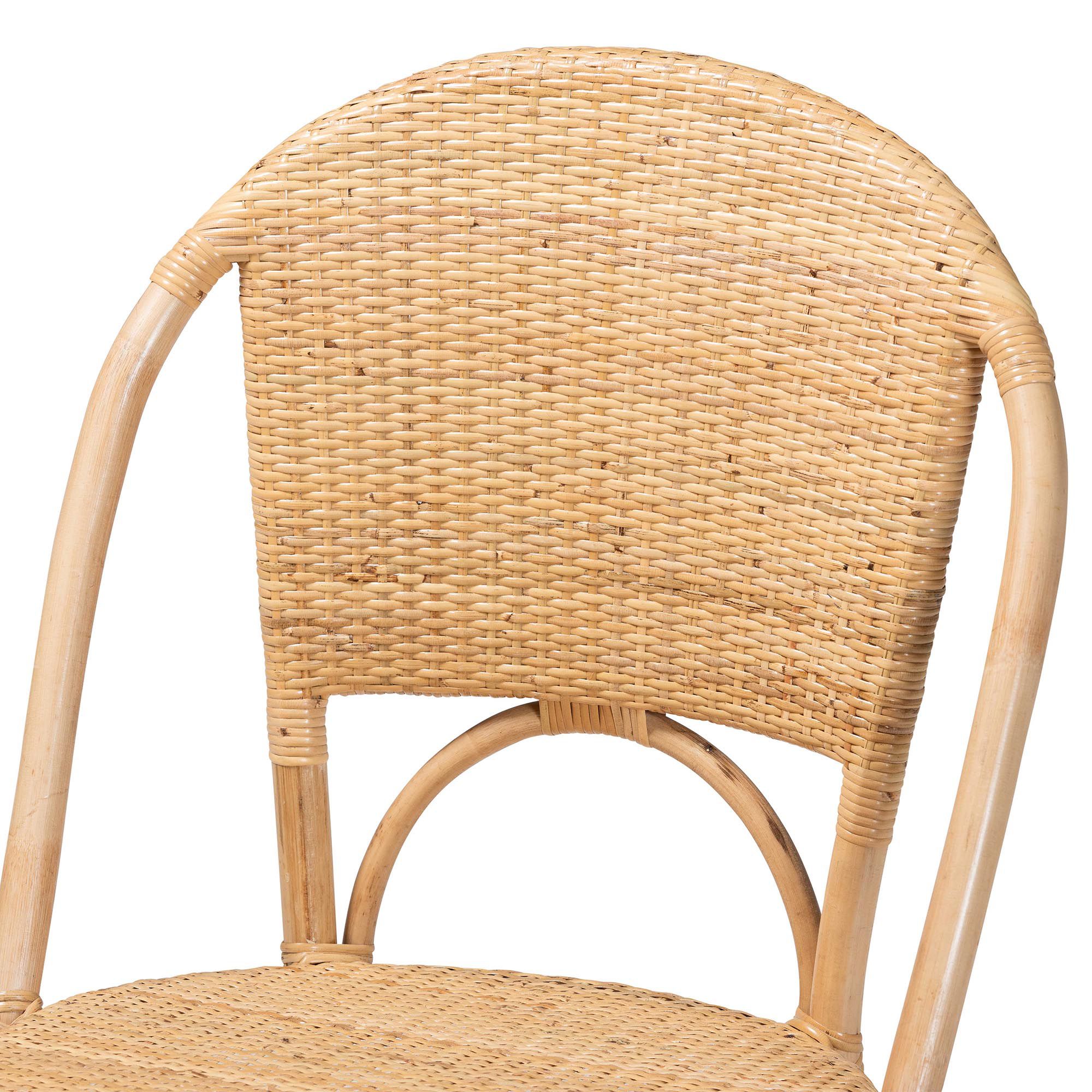 Image 6 bali & pari Jaylyn Bohemian Natural Rattan Dining Chair more views