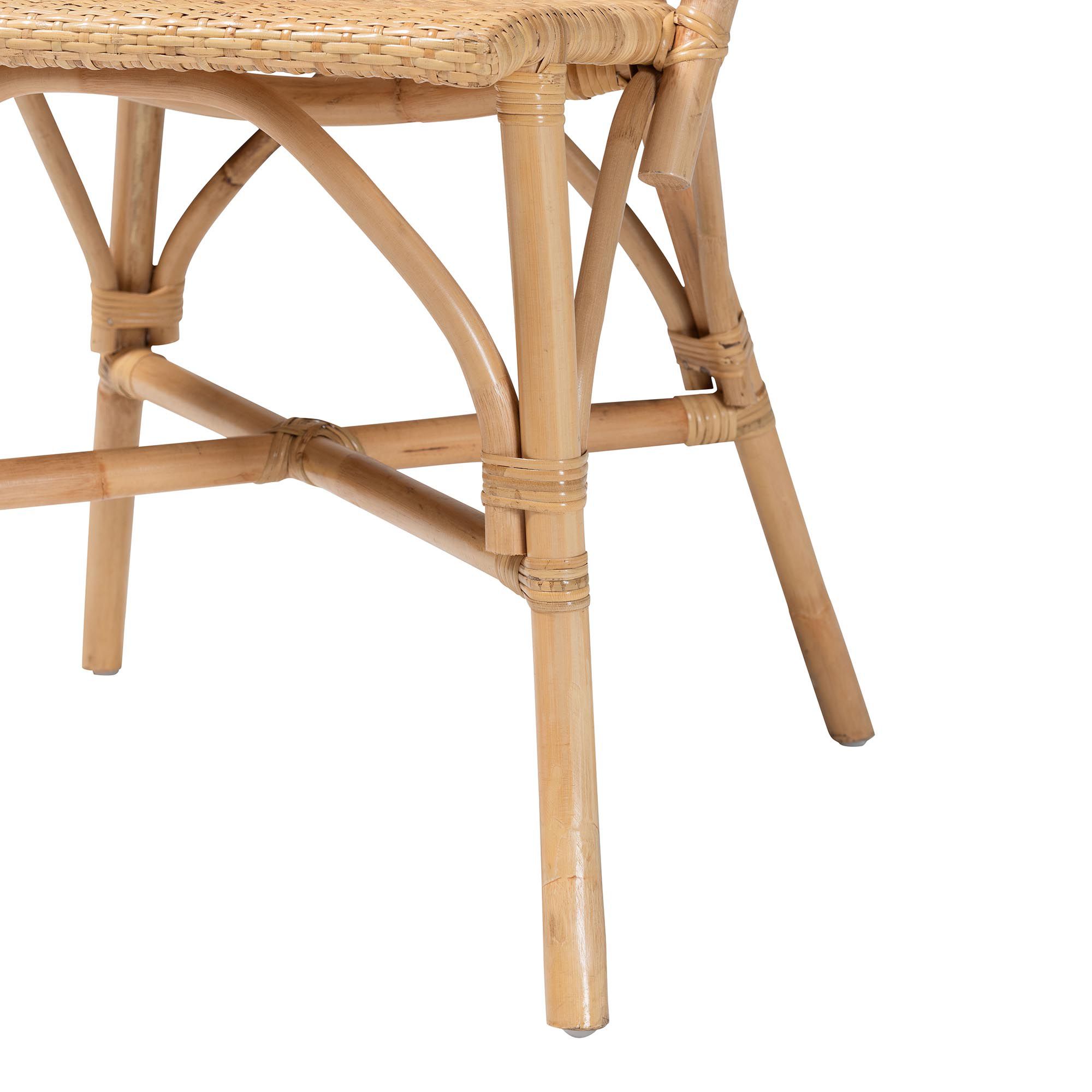 Image 7 bali & pari Jaylyn Bohemian Natural Rattan Dining Chair more views