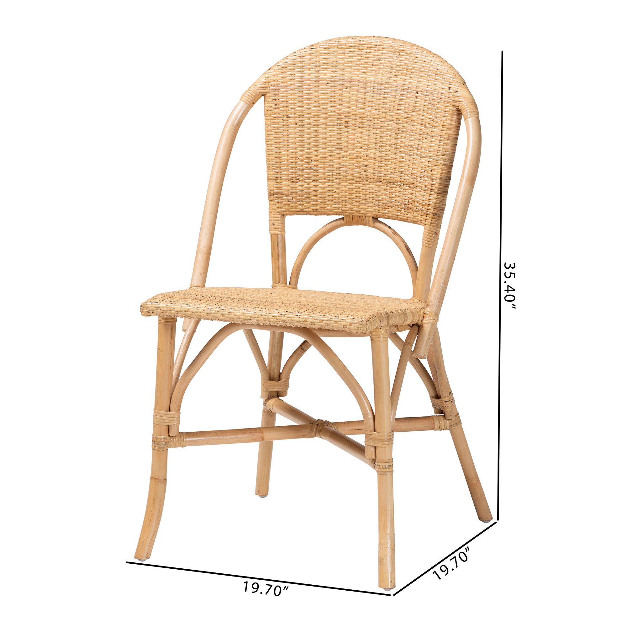 bali & pari Jaylyn Bohemian Natural Rattan Dining Chair