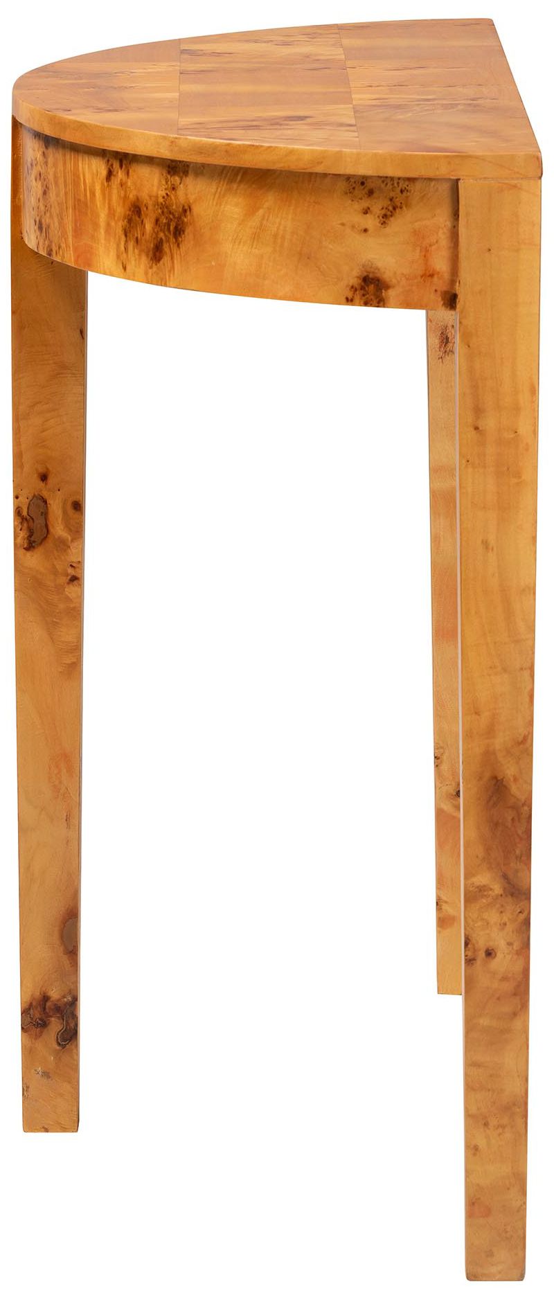 Image 4 bali & pari Jihan Modern Natural Real Burl Wood Half-Moon Console Table more views