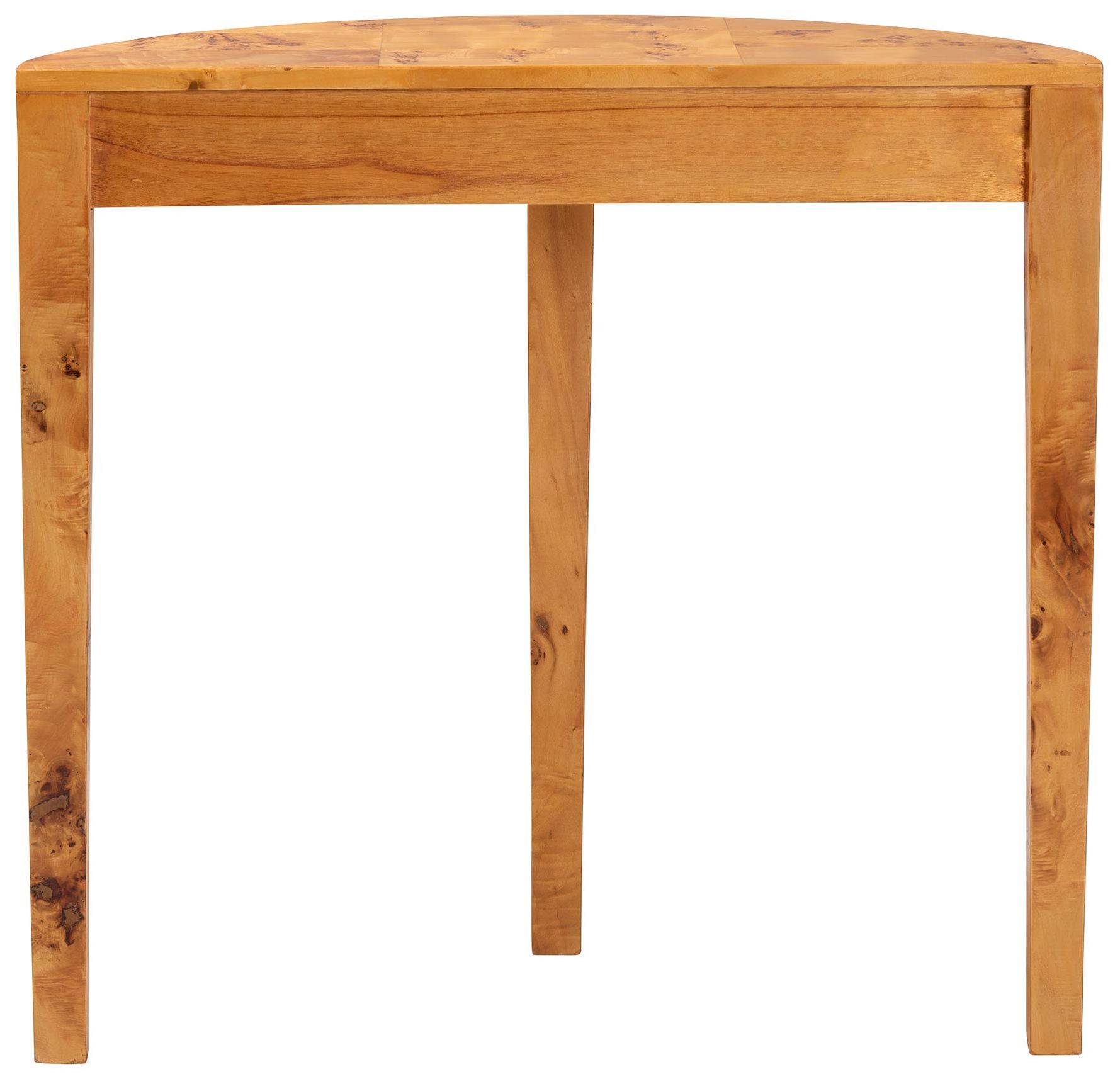 Image 5 bali & pari Jihan Modern Natural Real Burl Wood Half-Moon Console Table more views