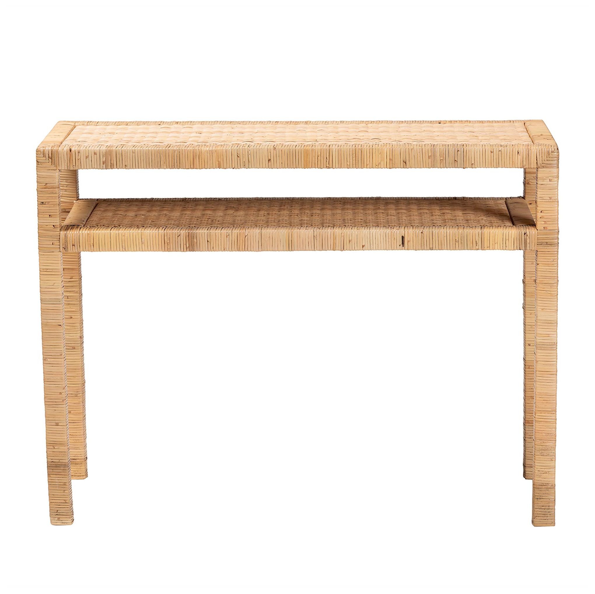 Image 3 bali & pari Kalimantan Light Honey Rattan and Acacia Wood Console Table more views