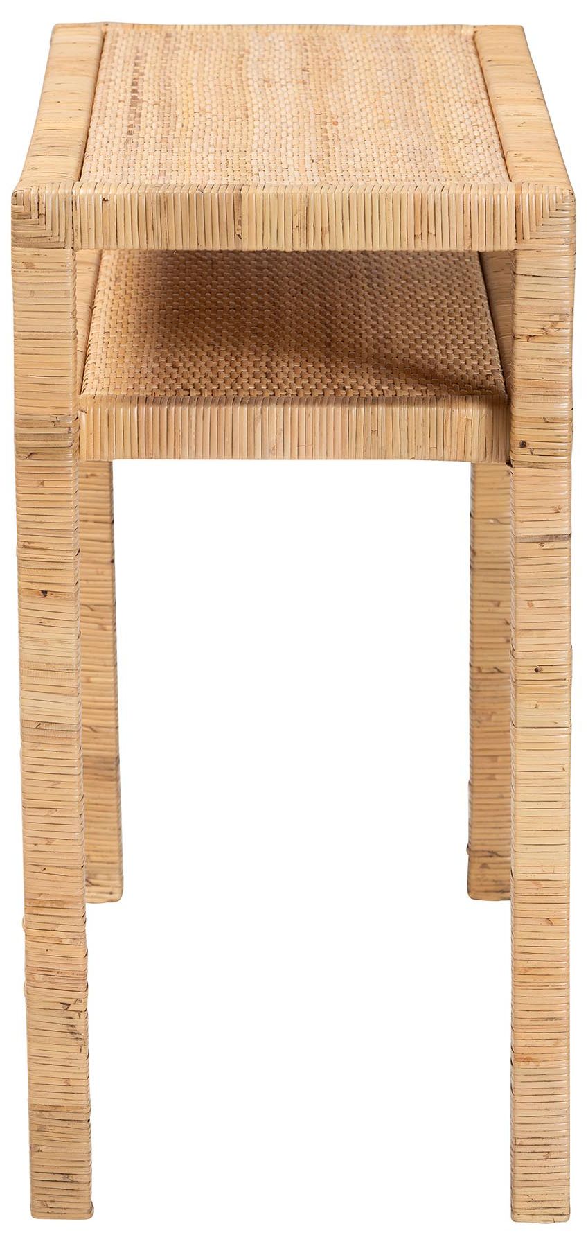 Image 4 bali & pari Kalimantan Light Honey Rattan and Acacia Wood Console Table more views