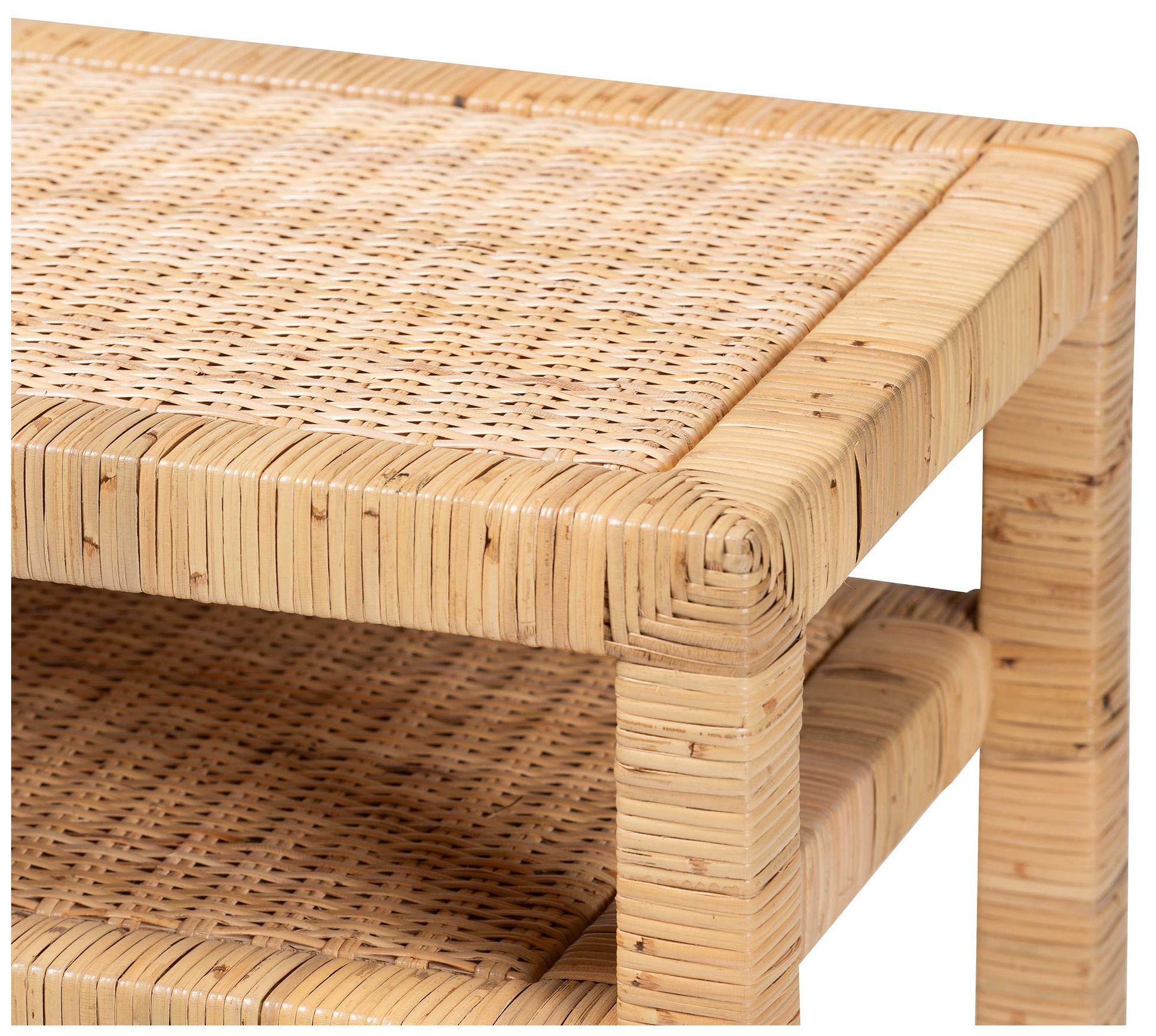 Image 5 bali & pari Kalimantan Light Honey Rattan and Acacia Wood Console Table more views