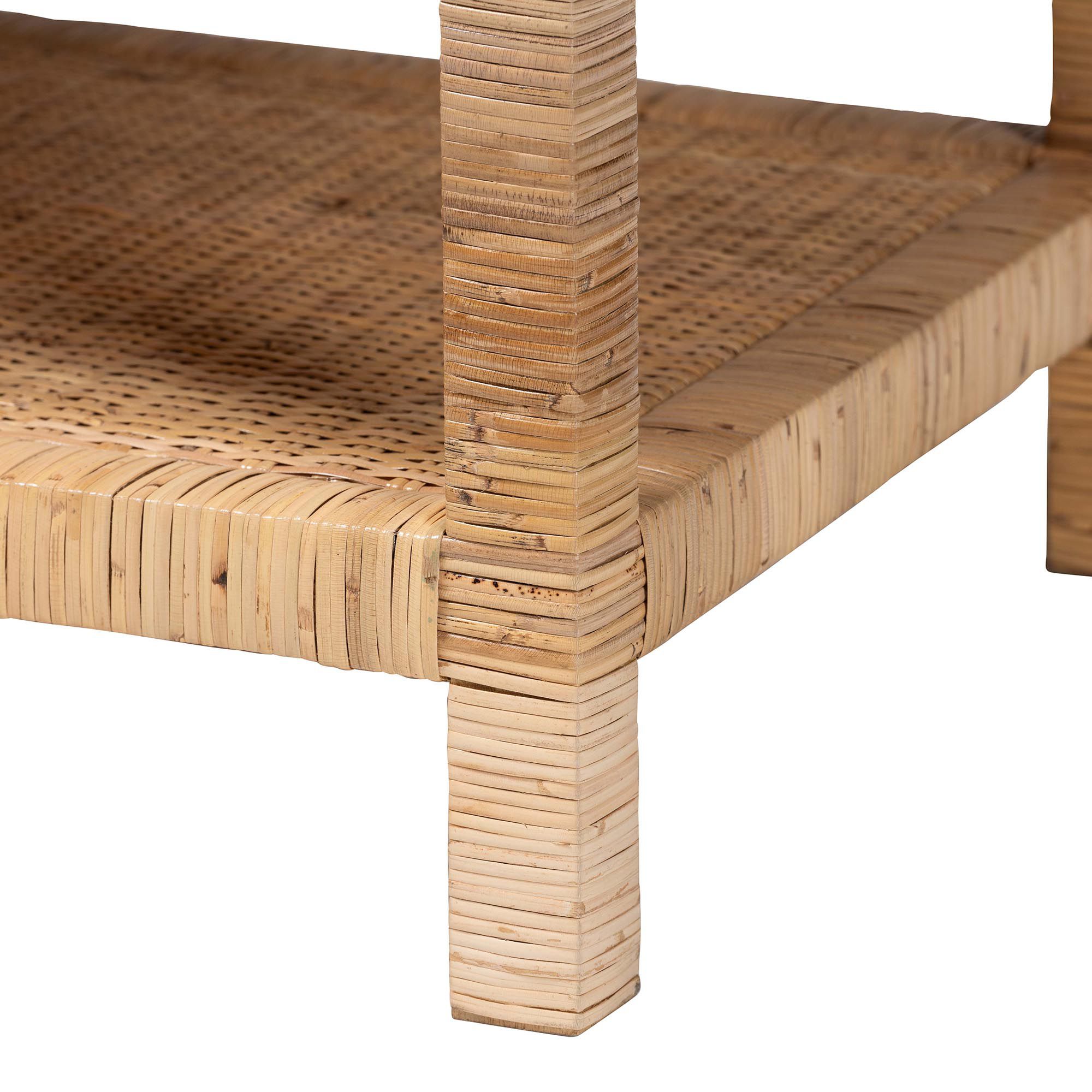 Image 5 bali & pari Kalimantan Rattan and Mahogany Wood Rectangle Coffee Table more views