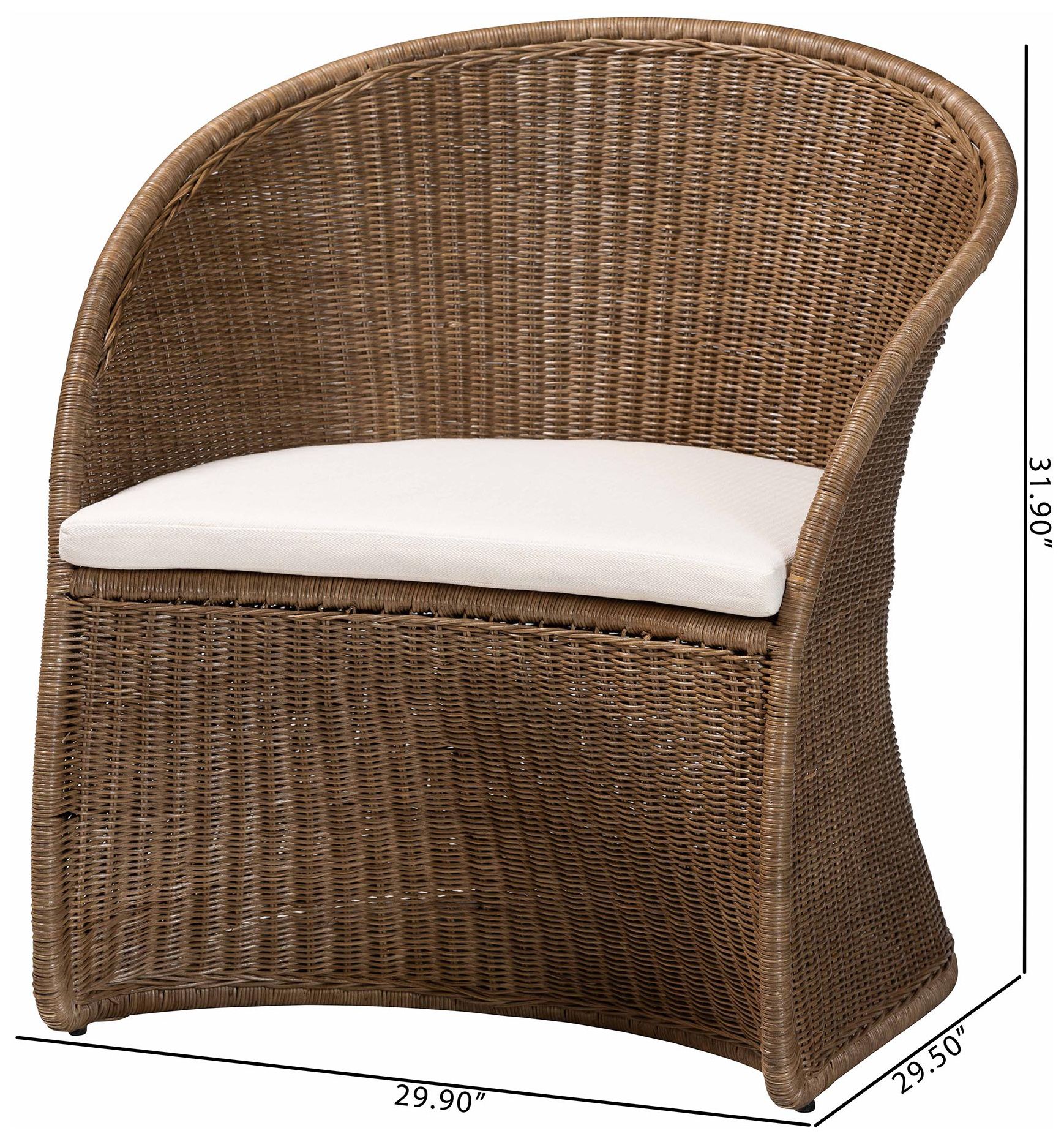 bali & pari Kintamani Bohemian Greywashed Rattan Accent Chair