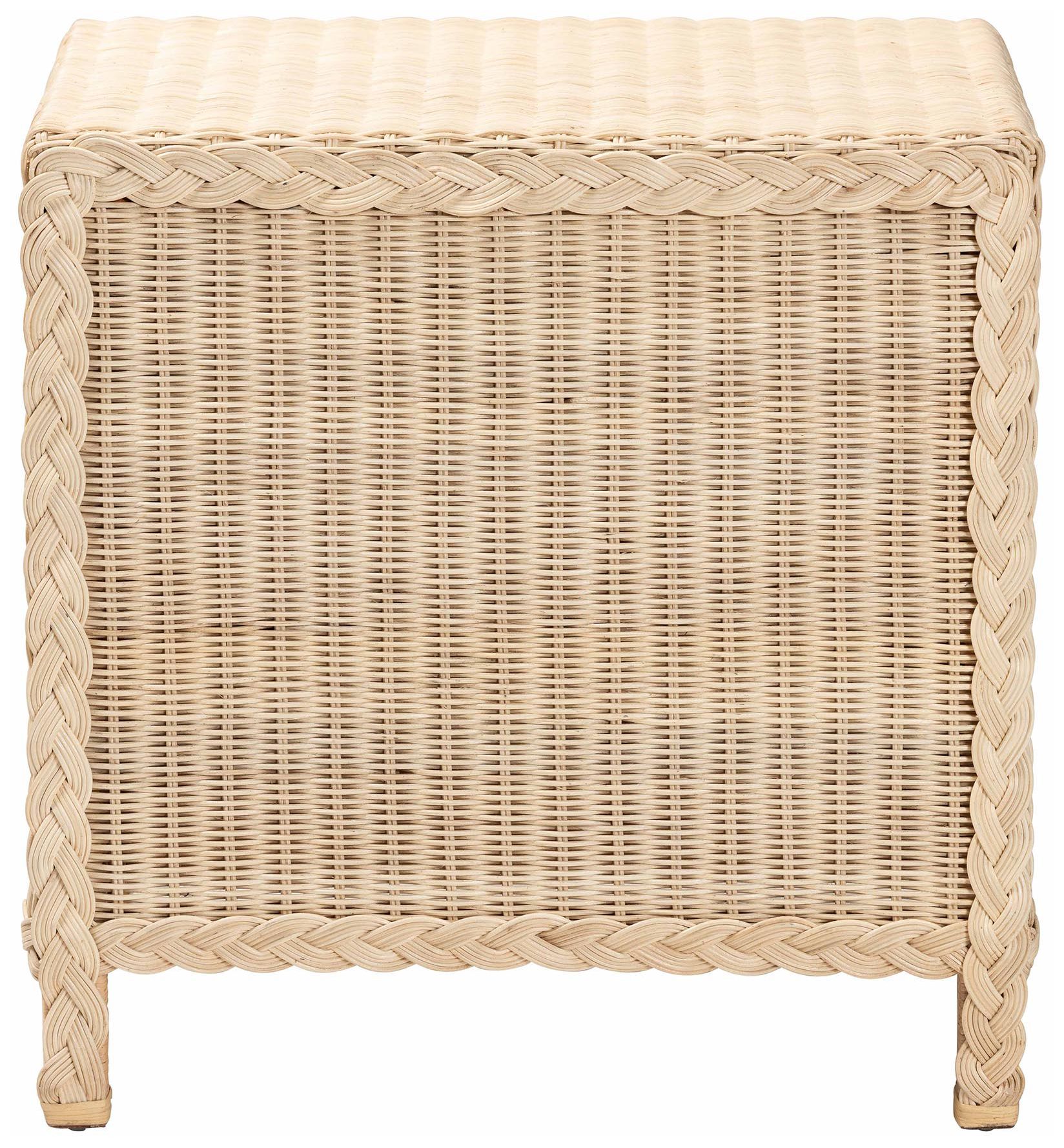 Image 6 bali & pari Lanica Japandi Sun Bleached Rattan 3-Drawer Nightstand more views