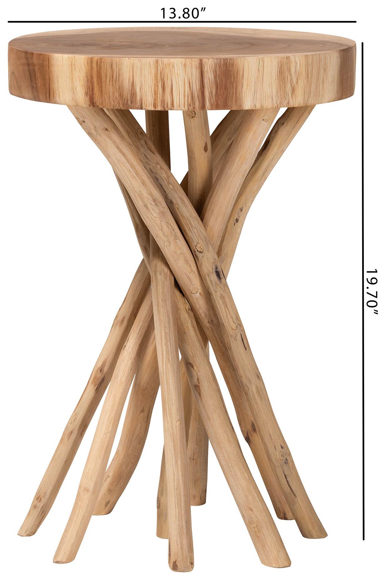 Image 7 bali & pari Liberte Natural Teak Wood End Table more views