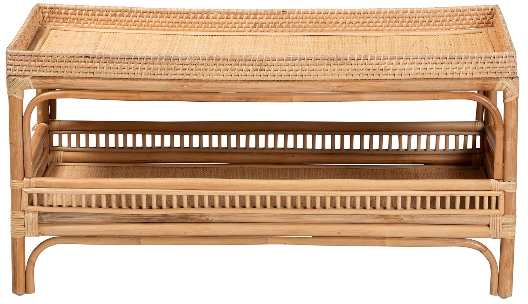 Image 3 bali & pari Lombok Modern Bohemian Natural Rattan Coffee Table more views