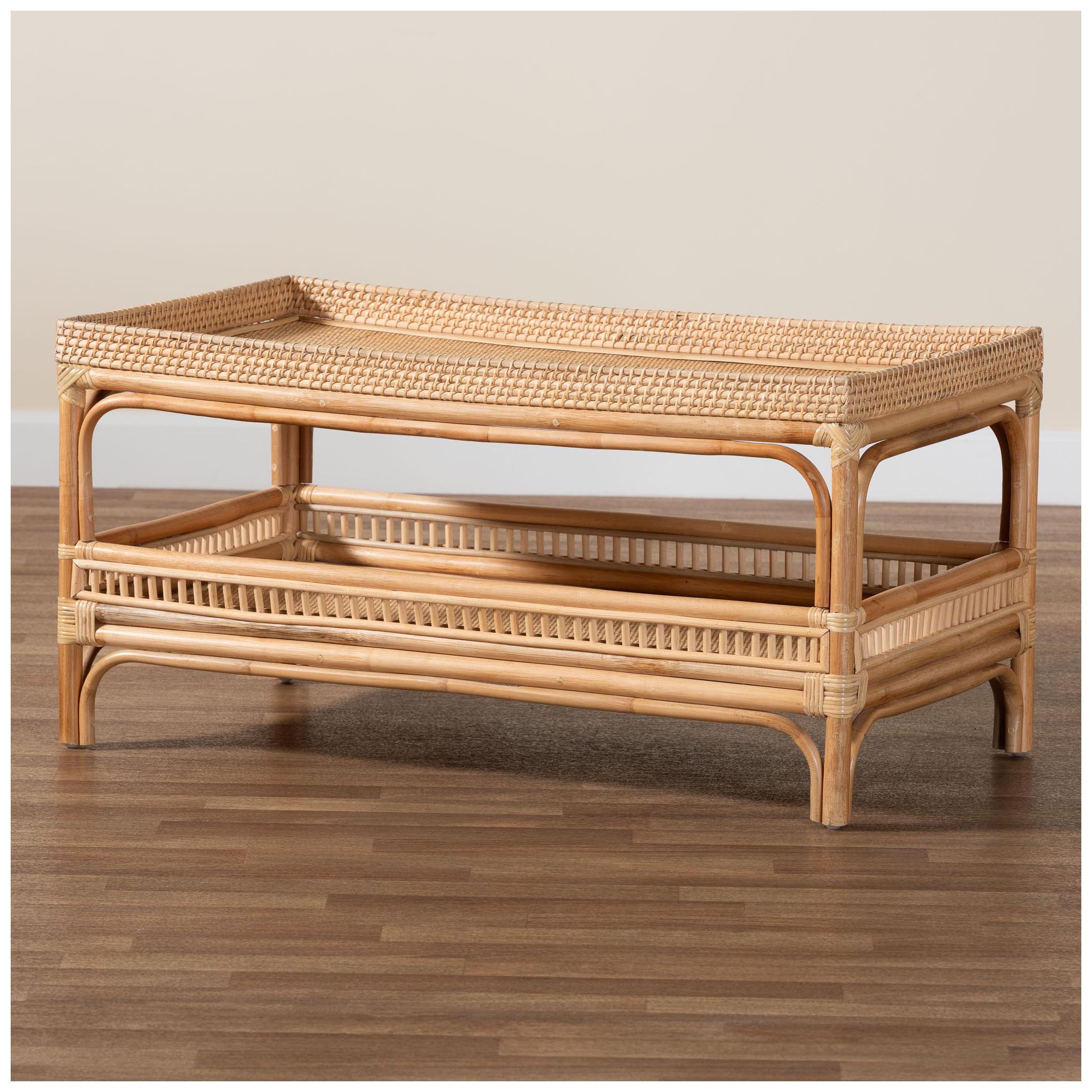 bali & pari Lombok Modern Bohemian Natural Rattan Coffee Table