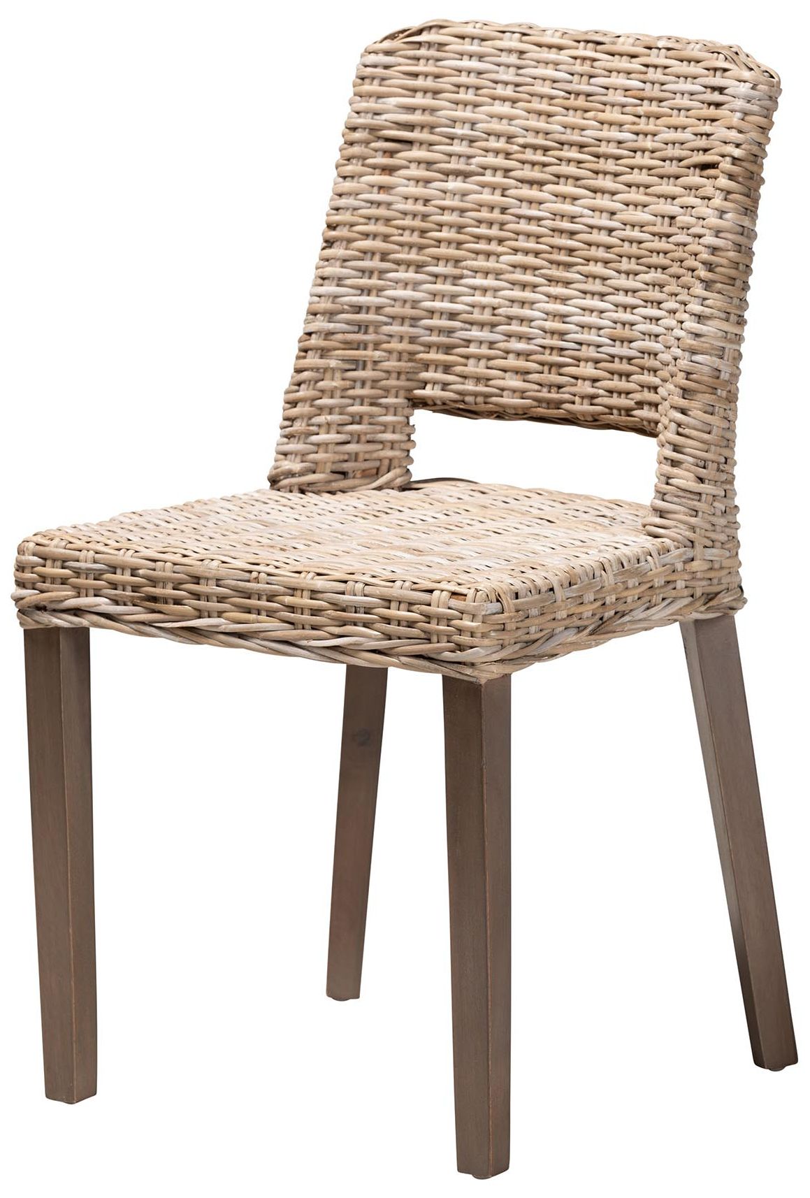 Image 2 bali & pari Magy Modern Bohemian Grey Rattan Wood Dining Chair
