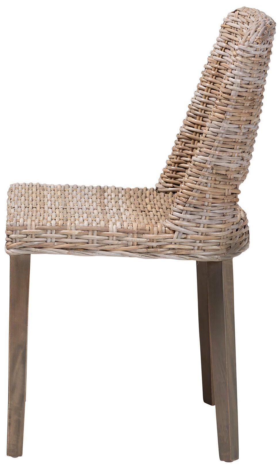 Image 3 bali & pari Magy Modern Bohemian Grey Rattan Wood Dining Chair more views