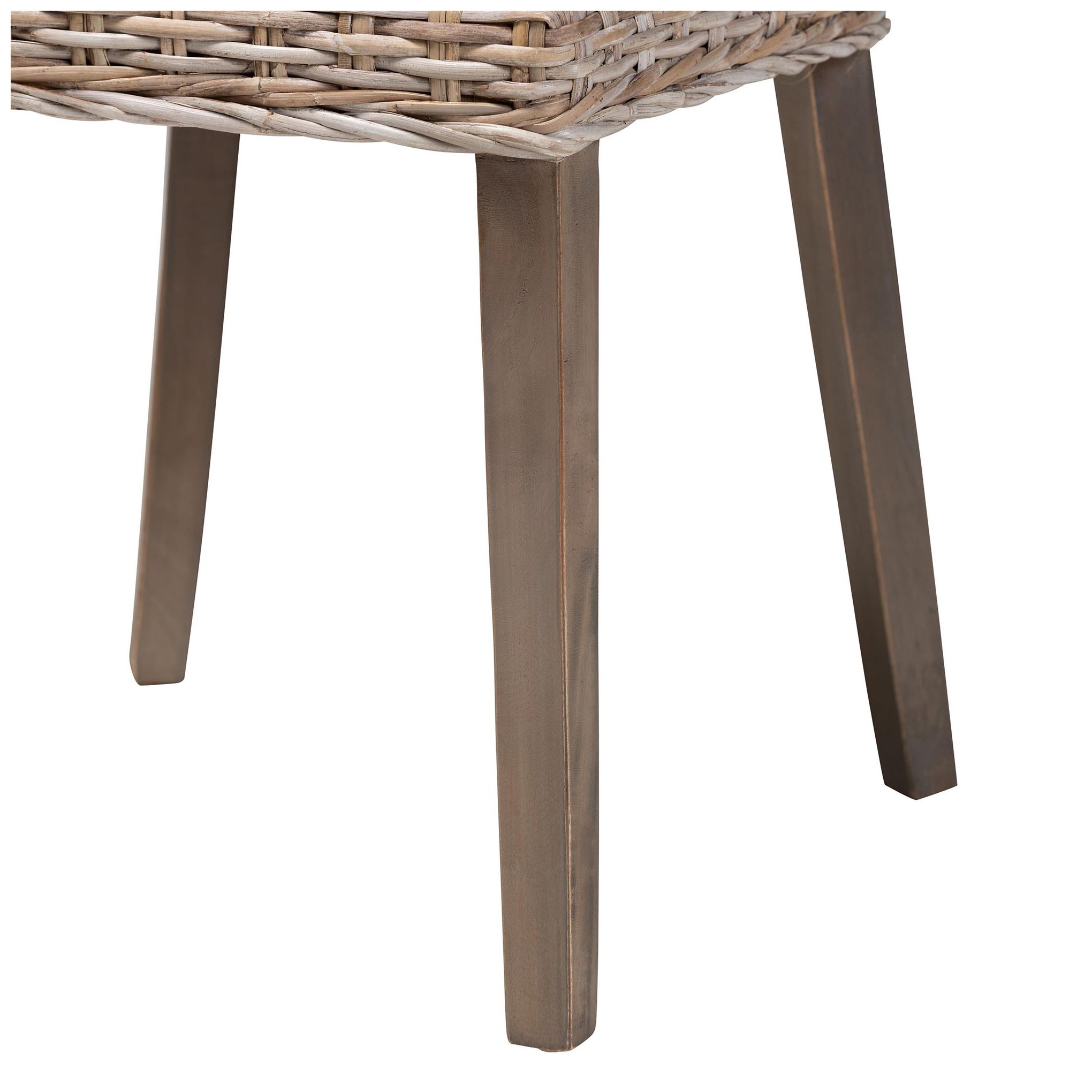 Image 4 bali & pari Magy Modern Bohemian Grey Rattan Wood Dining Chair more views