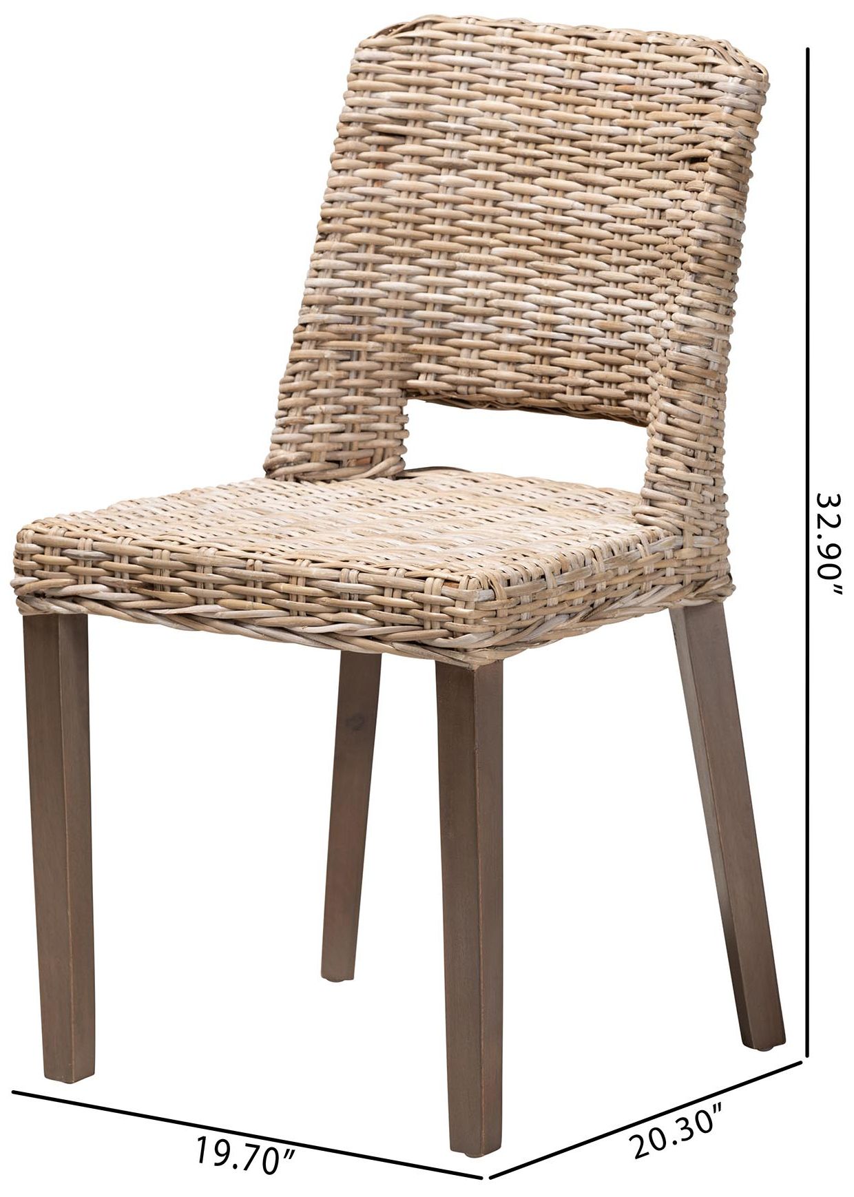 Image 7 bali & pari Magy Modern Bohemian Grey Rattan Wood Dining Chair more views