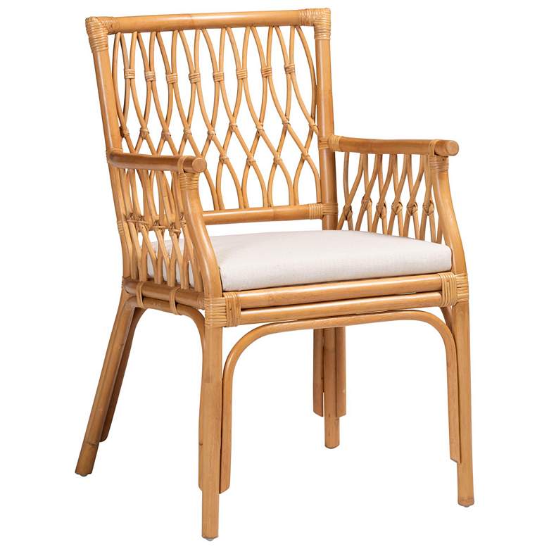 Image 1 bali & pari Maisa Bohemian Light Honey Rattan Arm Chair